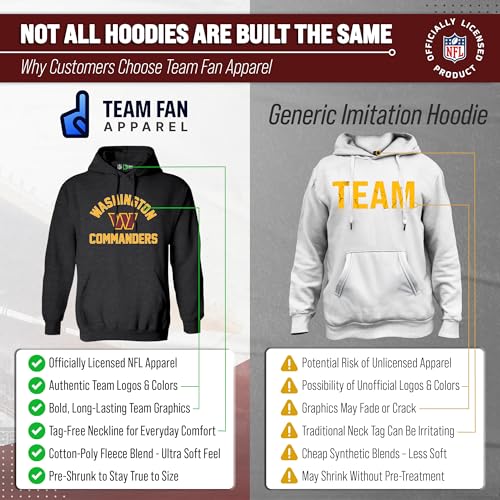 Image of Team Fan Apparel NFL Gameday Hoodie Pullover Sweatshirt for Men and Women | Officially licensed NFL Gameday fleece pullover - kangaroo pocket, ribbed cuffs, drawstring hood, unisex fit