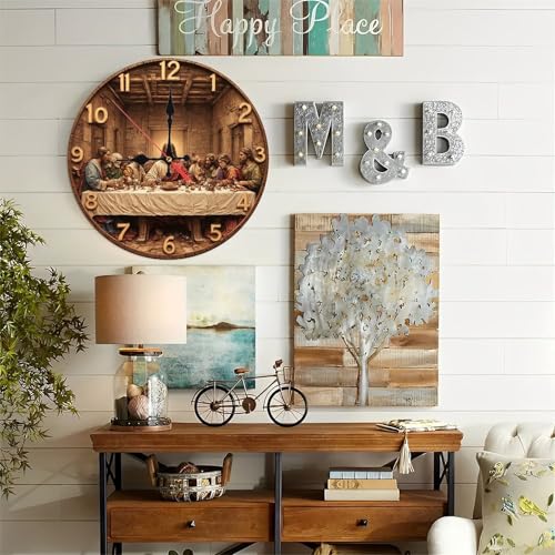Reloj de Pared Analógico de Madera 10 Pulgadas Silencioso miniatura 4