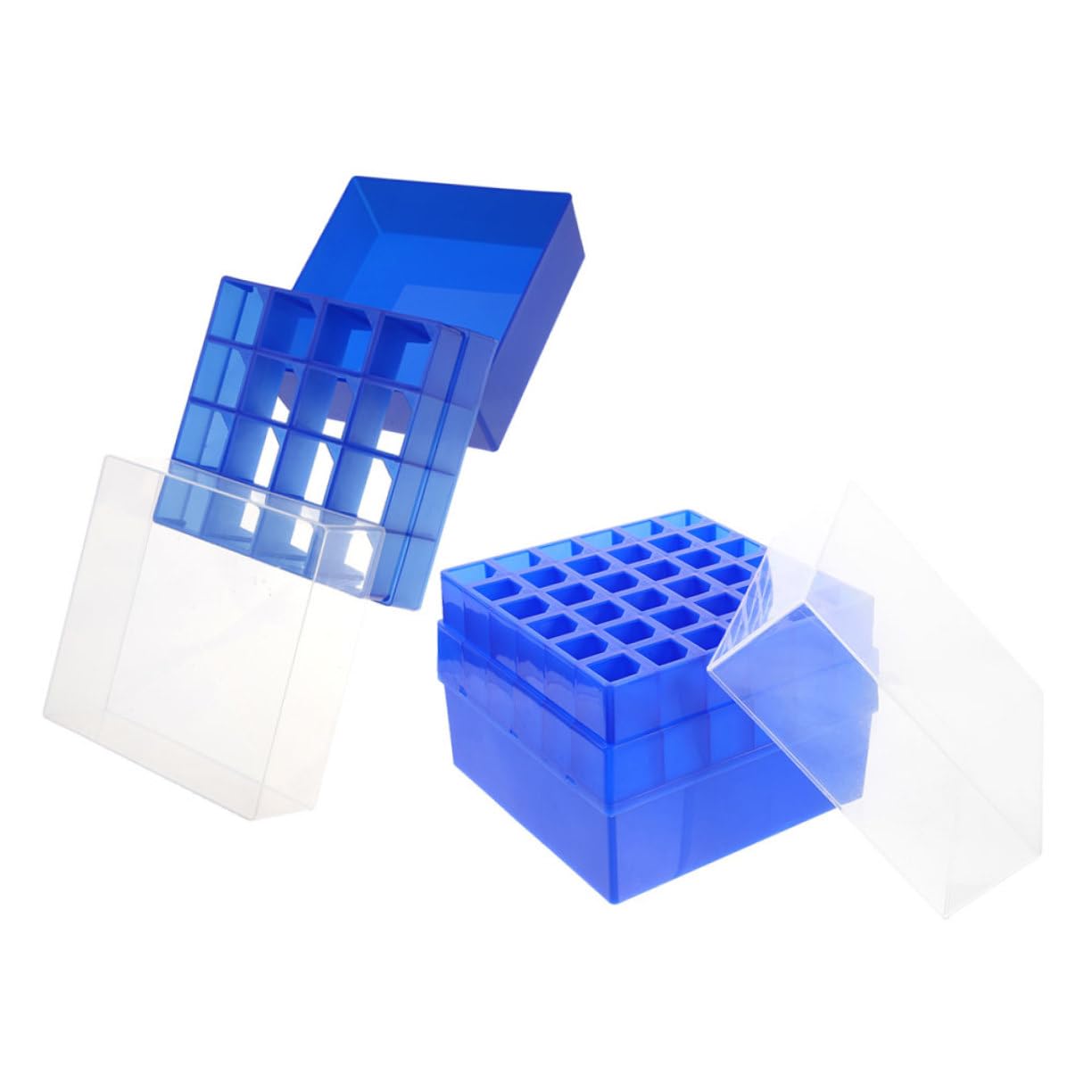 MUCKLILY 2pcs Boxes Freezer Box Holder Test Tube Storage Organizer Tubes Boxes Test Tube Case Test Tube Organizer Plastic
