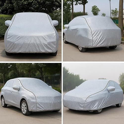 Image of Sulfar 100% Waterproof Car Body Cover Compatible with Mirror for SsangYong Rexton (Triple Stitched, Full Bottom Elastic, Magic Silver with Black Piping)