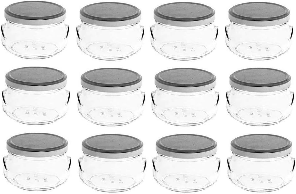 12 pcs, 12 oz Mason Glass Jars with Silver Lids by Premium Vials Home & Kitchen