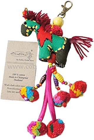 Horse Doll Keychain Tribal Style Handmade From Thailand