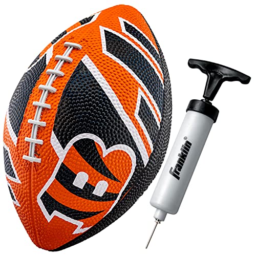 Franklin Sports NFL Cincinnati Bengals Football - Youth Football - Mini 8.5 Rubber Ball - Perfect for Kids - Team Logos and Colors