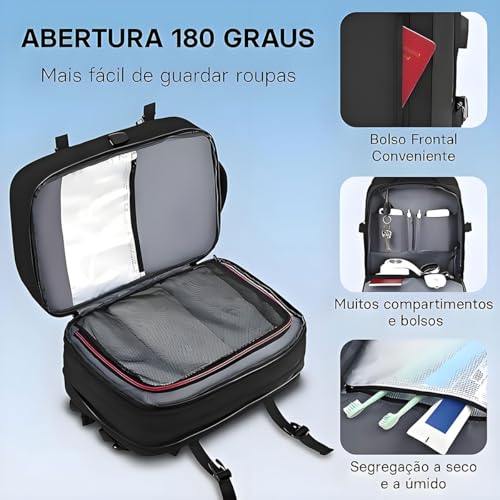 Romantic Crown Mochila de Viagem Expansivel Masculina Feminina, Mochila Para Notebook Executiva Impermeável Reforçada Cabo US