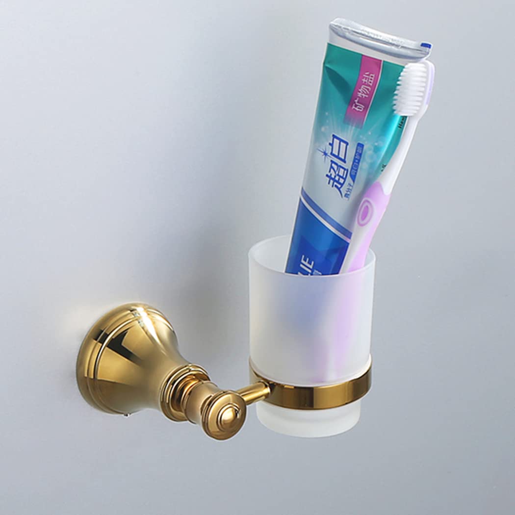 WRIST Zahnbürstenhalter, Badezimmer Wandmontierter Zahnbürstenbecherhalter Mit Milchglasbecher Messing Gold Zahnbürstenbecherhalter Für Badezimmer