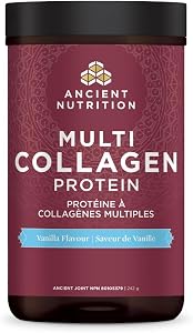 Ancient Nutrition Multi Collagen Protein Powder - Vanilla, Formulated by Dr. Josh Axe, 4 Sources, 5 Types of Collagen, 242 Grams