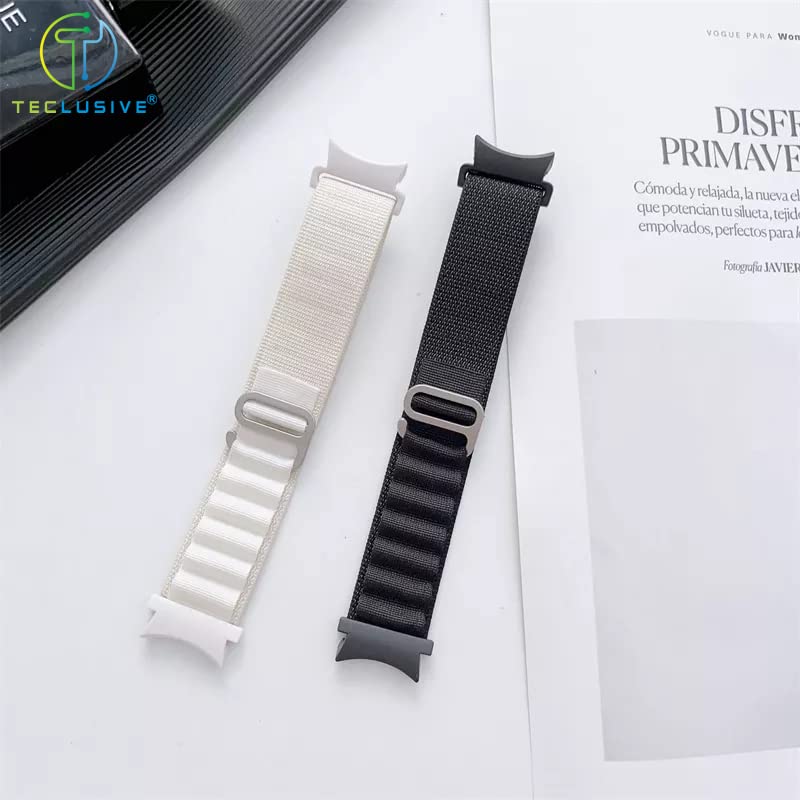 Image of T TECLUSIVE Nylon Alpine Strap Band Compatible for Galaxy Watch 6 / Watch 6 Classic /Galaxy Watch 5 Pro /Galaxy Watch 4 / Watch 4 Classic | Adjustable Cloth Band Loop with Metal Lock