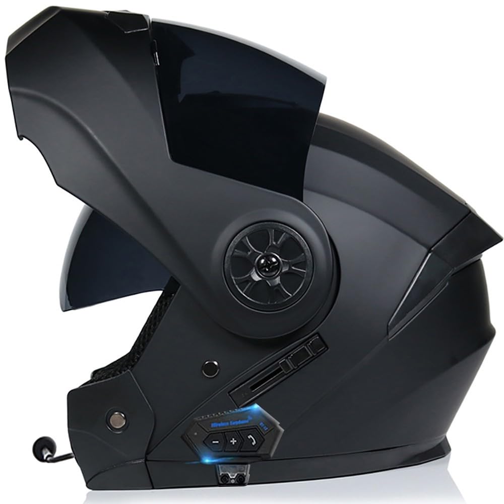 Beyswage B Modular Motorbike Helmet With Luetooth And Microphone, Flip Up Front Motorcycle Helmet With Double Visor, Dot/Ece Approved Full Face Helmet, Crash Helmet For Automatic Answering