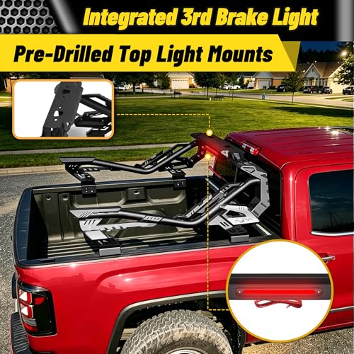 Image of MONOKING Full Size Roll Bar for Truck with Brake Ligh, Sports Bar for 2007-2026 F150 F250 F350 Raptor Lightning Silverado Sierra Ram 1500 2500 Tundra Off-Road|Truck Enthusiasts