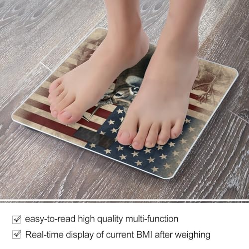 Báscula digital para baño Americana Flag Deer miniatura 5