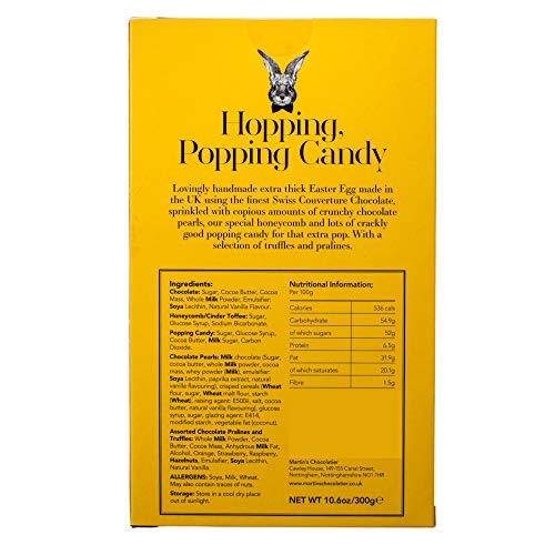 Martins Chocolatier Dikke Luxe Paasei met Popping Candy, Honey Comb en Crisp Parels Set in A White Chocolate Halo. Mallet voor Smashing The Luxury Easter Egg op. (Een Easter Egg) X1 - Image 3