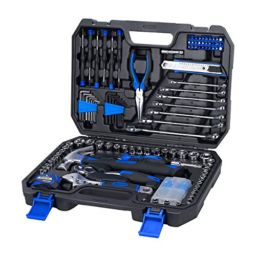 148-Piece Household Repair Tool Kit Set, PROSTORMER Mixed Socket Wrench Hand Tool Kit