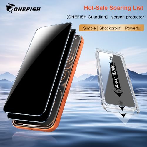 Image of OneFish for iPhone 16 Pro Privacy Screen Protector - 4 Way 360 Anti Spy