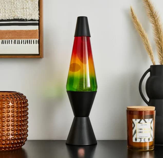 Bloomingtons Direct 14" Lava Lamp LED Bauble Lava Lamp Night Light Lamp Sleek Shiny Metal Base Mains Decorative Illumination (Multicolor)