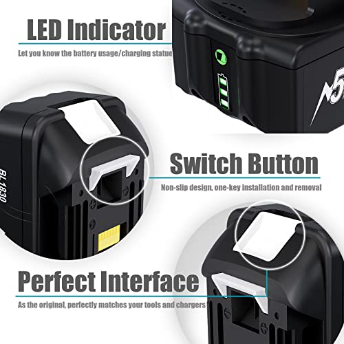 2 pezzi - 18V 5500mAh Sostituzione Batteria per