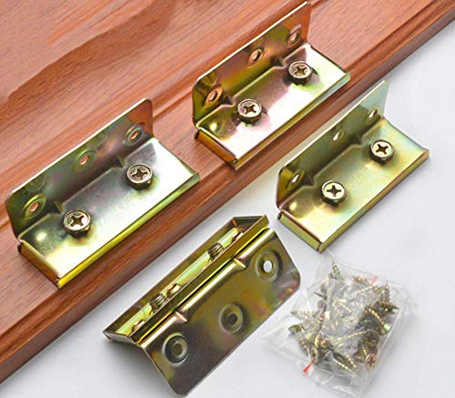 Bed Rail Bracket - Heavy Duty Non-Mortise Bed Rail Bracket Bed Rail Fasteners,Set Of 4 (Screws Included) #TOP2