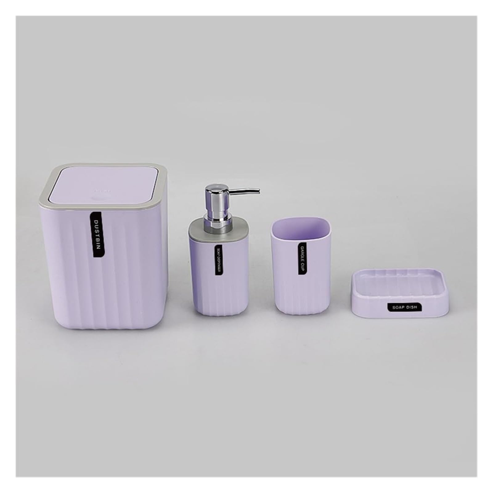 Pack de 4 Accesorios de baño de plástico Multicolor(Light Purple)
