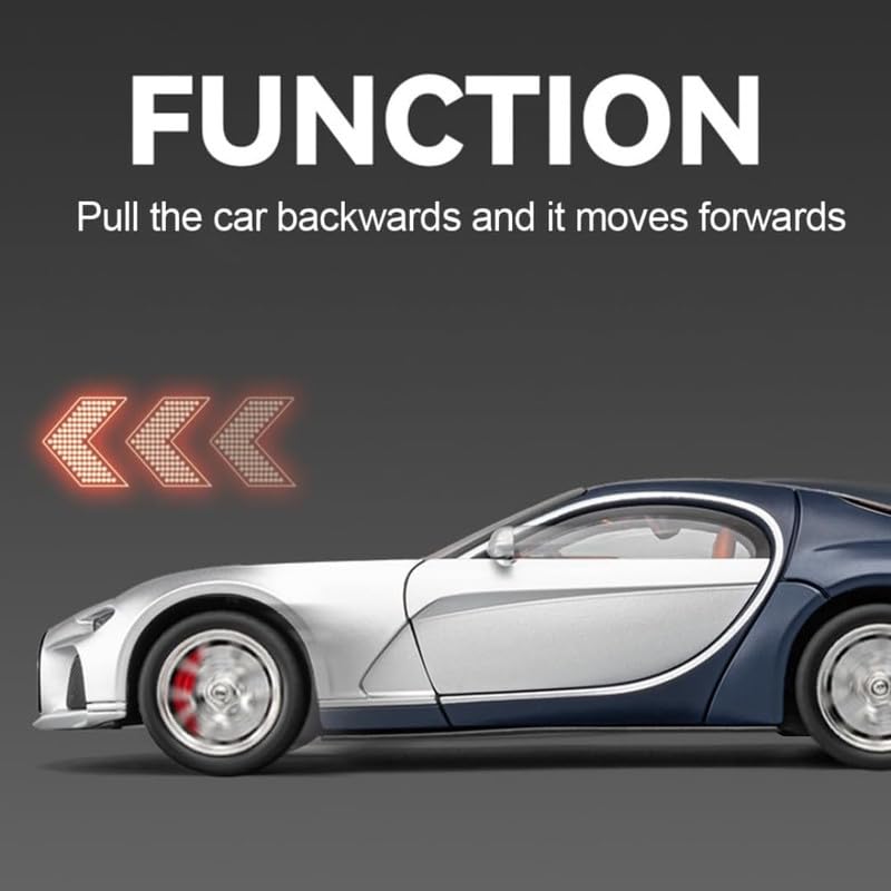 Image of Model 1:24 Bugatti Atlantic Model Alloy Metal Pull Back Die-cast Car Openable Doors with Sound and Light Vehicle Car Toy for Kids - Multicolor