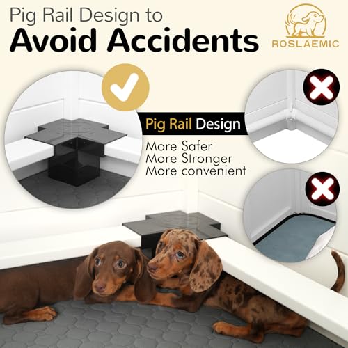 Roslaemic Caixa de parto para cães e filhotes com trilhos, 81 cm C x 81 cm L x 48 cm A, adequada par