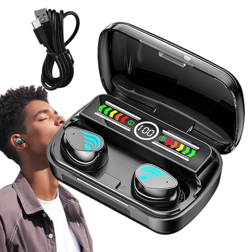 Buhyujkm LED Display Wireless Earbuds, Noise Cancelling Earphones, Stylish Wireless Headphones, Portable Earbuds For Running, Travel-friendly Stereo Earphones, Noise Cancelling Sports Earbuds