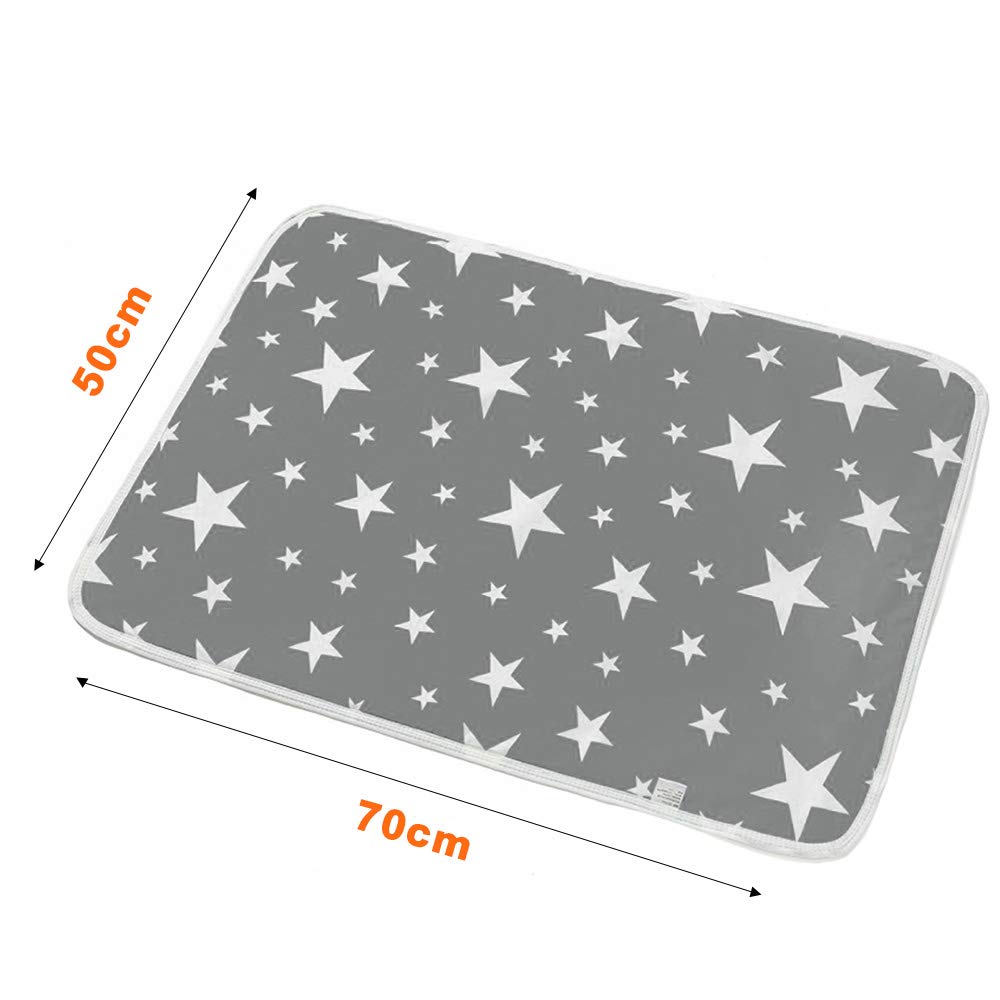 2er-Pack Wickelunterlage für Babys und Kleinkinder, faltbar, groß, wasserfest, waschbar, für Neugeborene und Kleinkinder, tragbar, faltbar, neutral, faltbar
