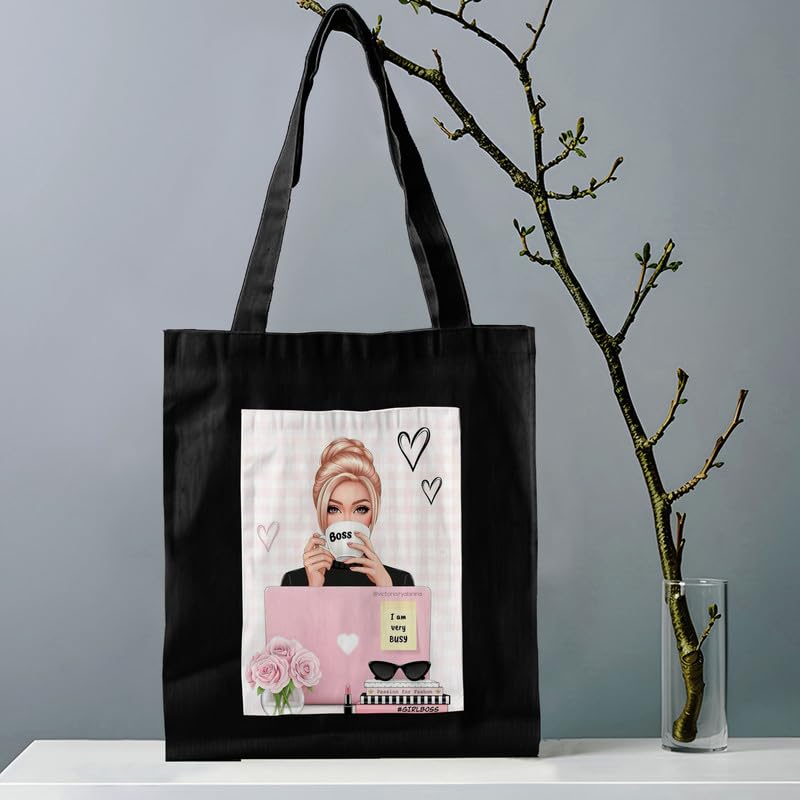 Image of Stylish Printed Canvas Tote Bag for Women | Eco-Friendly 15kg Large Capacity Handbag