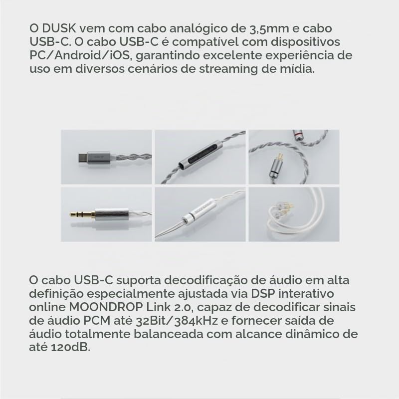 Moondrop x Fone de ouvido intra-auricular Crinacle Dusk 2DD + 2BA