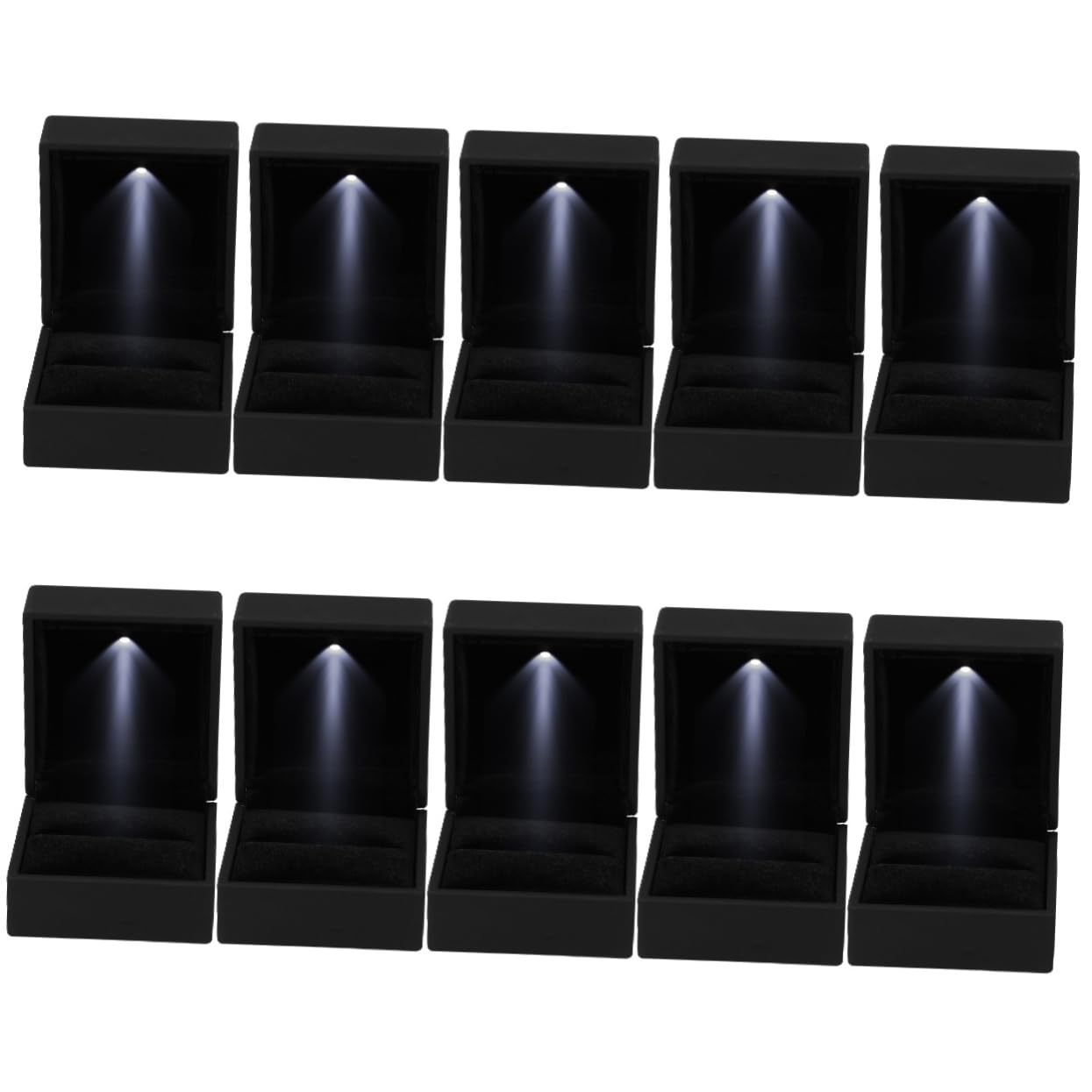 Boîtes de fiançailles lumineuses à LED pour bijoux et écrin bague mariage de luxe