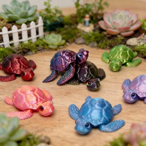 Imán para refrigerador 3D con diseño de tortuga verde miniatura 3