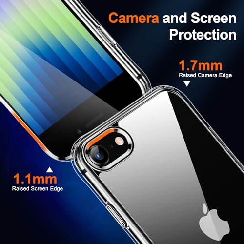 Image of HOOMIL for iPhone SE 3rd /2nd Gen, iPhone 7 /iPhone 8, Non-Yellowing, Drop Protection, Anti-Scratch Transparent Hard Back Phone Cover - Light Green