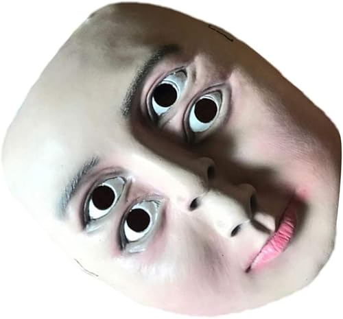 Miniatura 2 de ALXOY GHDLM - Máscara de látex de cuatro ojos para Halloween, máscara realista para disfraz de Halloween, fiesta de disfraces y accesorios de cosplay
