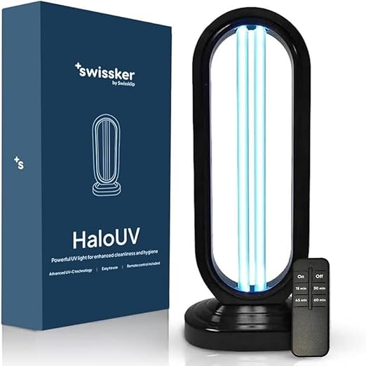 Swissklip HaloUV, Mold Remover, Home Disinfection Device, Haloclean Dust Mites Remover, UV Light Sanitizer, Ultraviolet Sanitizer for Home, Room & Kitchen, Ultraviolet Light with 4 Speed Timings