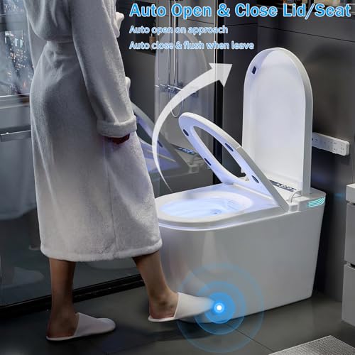 Image of TOTTE Smart Toilet with Bidet Built-in, Auto Open /Close Lid, Auto Power 1000g MaP Flush, 1.28 GPF, One Piece Elongated Toilet with Instant Warm Water & Warm Air Dryer, Built-in Aroma