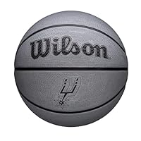 Wilson NBA Team Tribute Solid Basketball, Mit Pro-Nähten, Luftstabilität und Performance-Außenhülle, Für das Spiel im Freien, Material für alle Oberflächen, Team: Los Angeles Lakers, Gelb, Größe 5