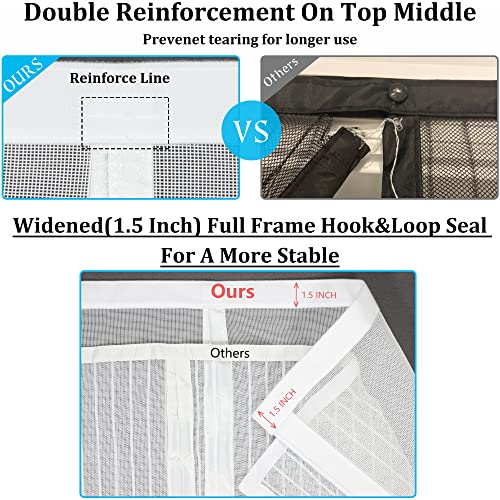 Image of Odocovo Upgraded Magnetic Screen Door, Thicker 250g /m Reinforced Mesh, 36 Longer Magnets, Retractable, White, Contemporary Style, Fits Door Sizes to 38 inchx82 inch