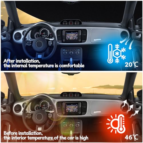 Image of 210D Car Cover 5 Layer Waterproof All Weather Full Exterior Covers for 1960-2023 Beetle with Windproof Strap and Storage Bag