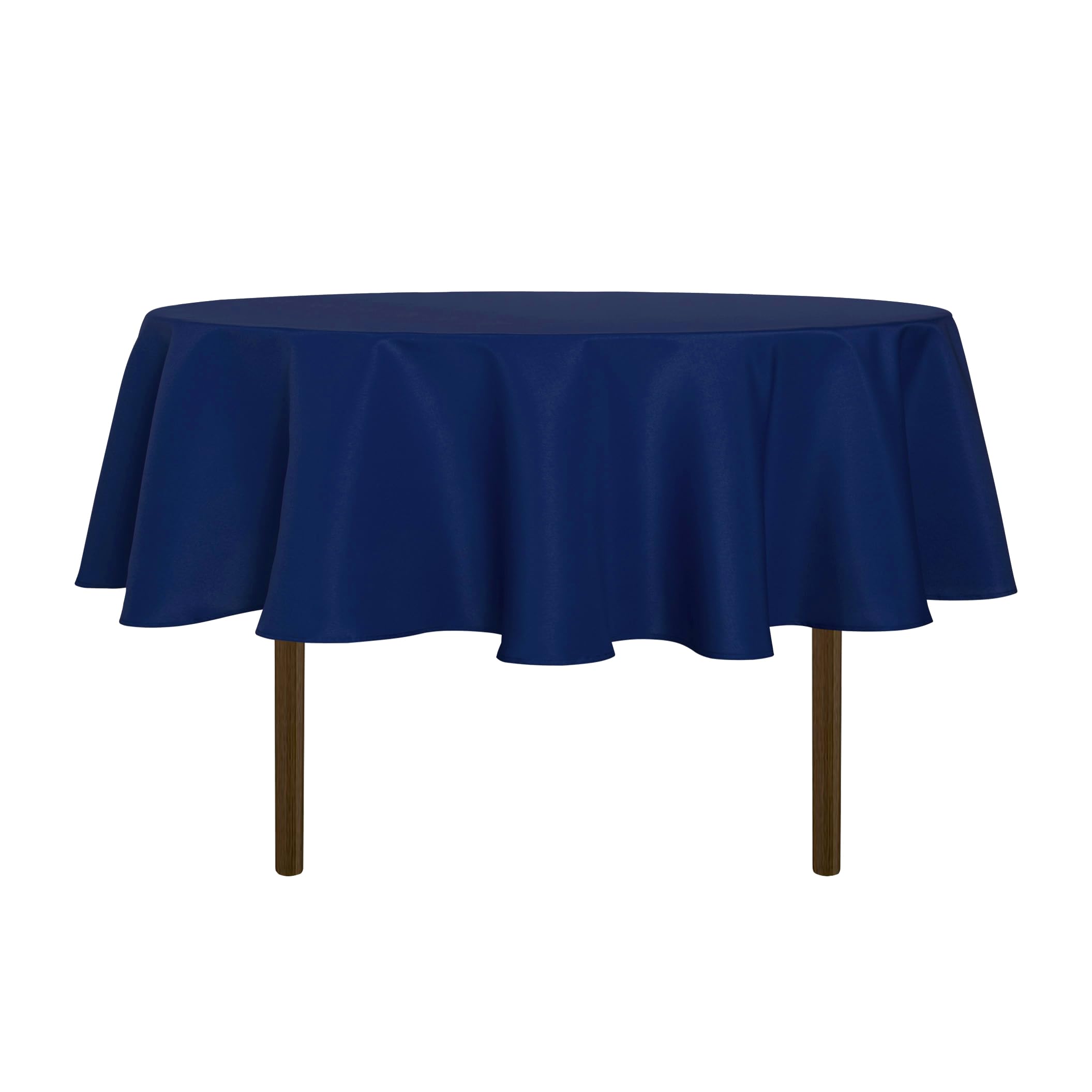 sancua Navy Blue Tablecloth 60 Inch Diameter for 20-48 Inch Tables | Water Resistant Spill Proof, Washable Polyester Cloth Decorative Fabric Cover, For Dining, Buffet Parties and Camping