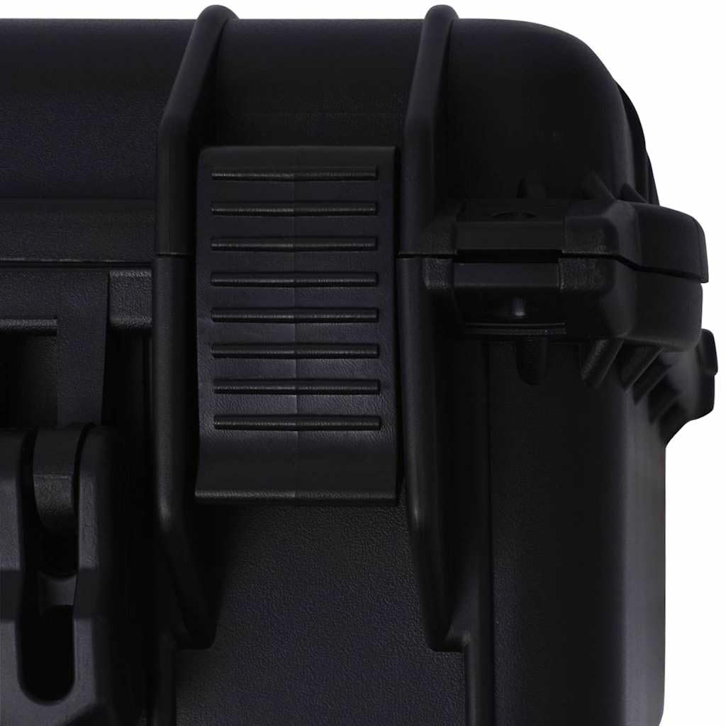 Uniwersalna walizka czarna 40,6 x 33 x 17,4 cm polipropylen ABS walizka na aparat z zaworem ciśnieniowym O-ring i 3 wkładkami piankowymi do aparatu, obiektywów, akcesoria podróżne