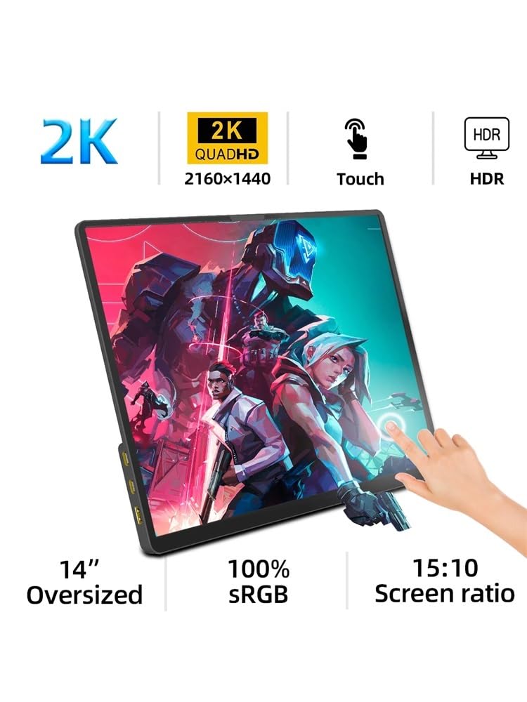 Amazon | 14インチ 2K ポータブルモニター 2160*1440 15:10 ノート