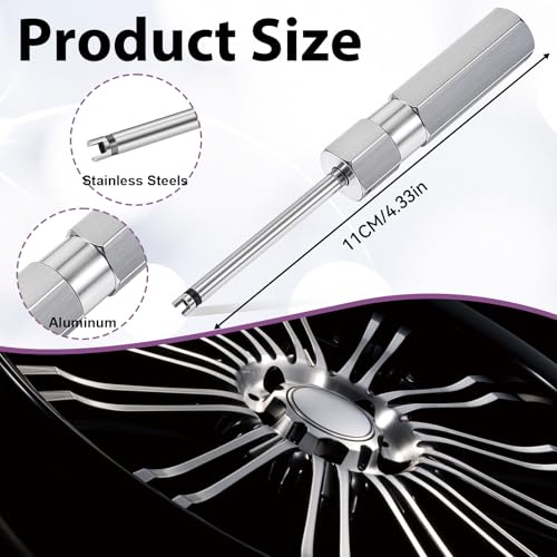 Image of 2 Pieces Valve Stem Removal Tool, 4.3 Inch Long Valve Core Removal Tool Tire Valve Stem Tool Valve Stem Puller Screwdriver Valve Stem Core Remover for Schrader Valve Cores Valve Stem Installation