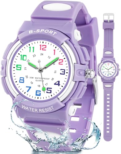 Image of Juboos Kids Watch Analog for Boys Girls, Childrens Waterproof Soft Strap Kids Time Teaching Quartz Wristwatch for Ages 5-15