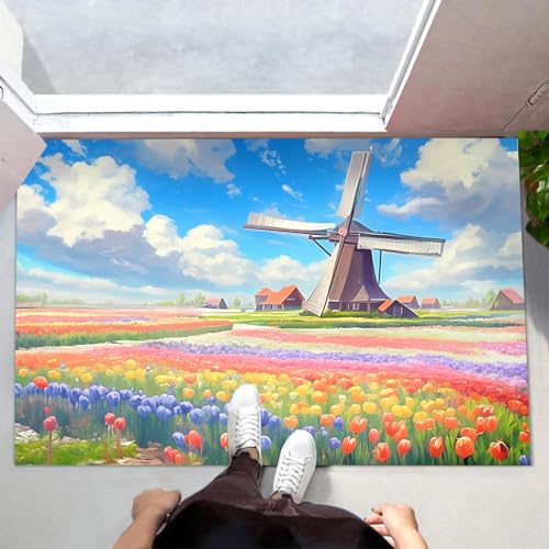 Tapis robuste antidérapant et imperméable pour entrée propre 60x90 cm
