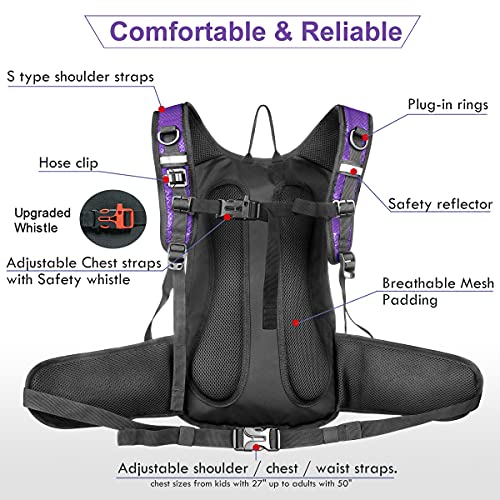 Image of Mothybot Insulated Hydration Backpack Pack with 3L BPA Free Leak Proof Water Bladder, Large Storage Lightweight Hiking Daypack with Waist Pouches & Cooler Layer, for Running, Biking, Camping, Festival