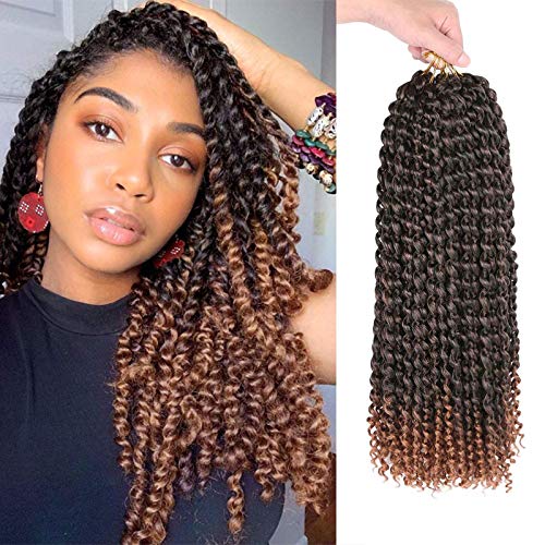 Jenniferita 6 Packs Passion Twist Hair 18 Inch Water Wave Crochet Braids for Passion Twist Crochet Hair Passion Twist Braiding Hair Extension 1B/30.