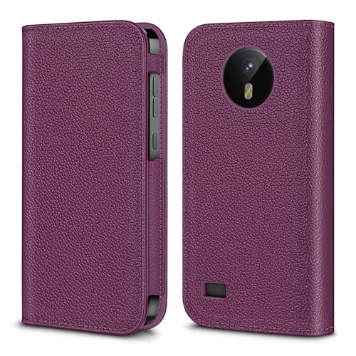 MEDMAX PU Leather Protective Case for Omnipod 5 Lightweight Protective PDM Diabetic Storage Carrying Case with Dexcom G7 Cutout (Purple)