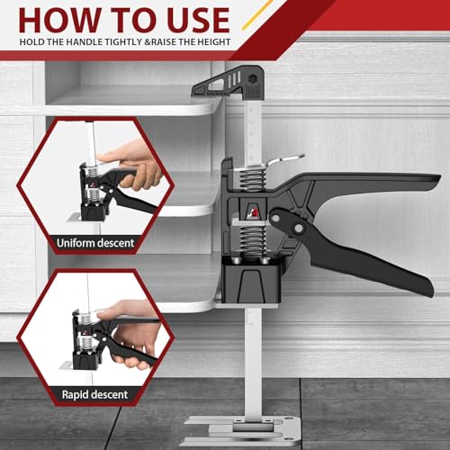Image of JANNIRESS Labor Saving Arm Jack Handle 2 Pack,15 in Construction,Multifunctional Furniture Jack for Installing Cabinets and Wall Tile Height Adjuster Handheld Lifter Tool, Load 400LBS