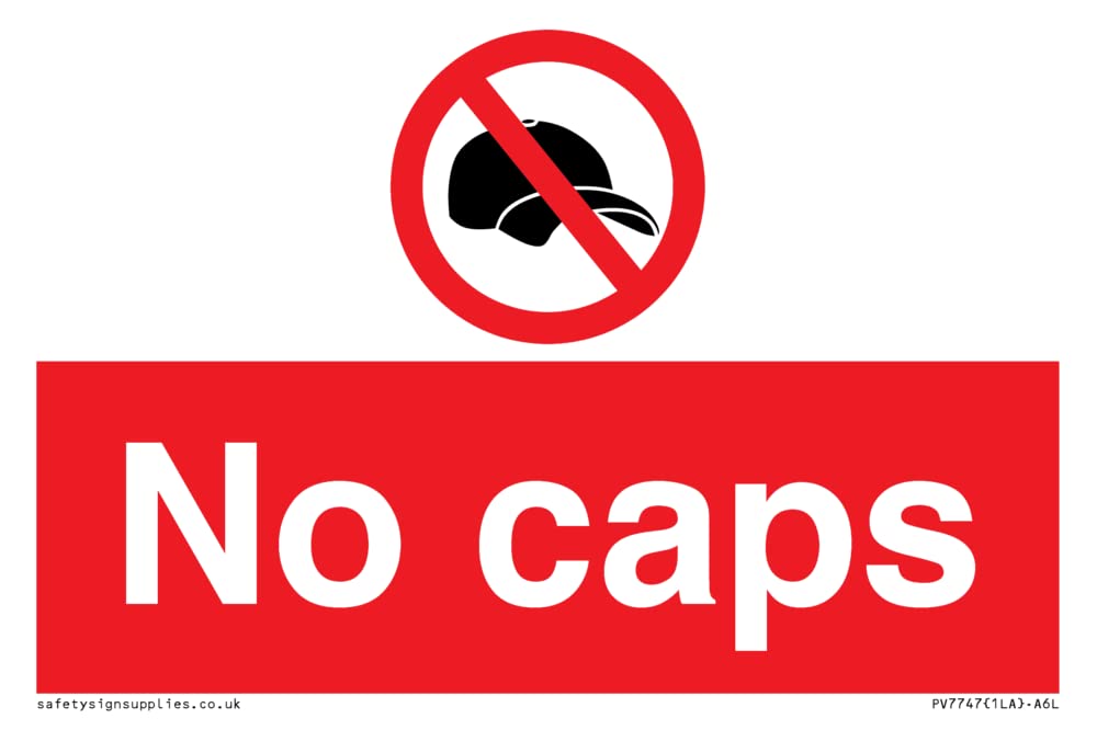 No caps Sign - 150x100mm - A6L