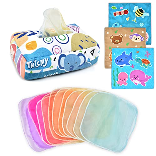 Image of Baby Toys 6-12 Months Tissue Toy Montessori Toy for Babies 6-12 18 Months, Soft Contrast Crinkle Sensory Toys for Toddlers