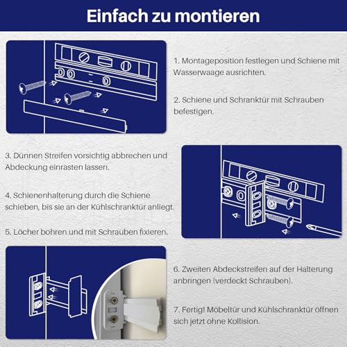 Türmontageset Schlepptür Schleppscharnier Befestigung Halterung für Einbau-Kühlschrank mit dem Originalcode C00312150 für Whirlpool für Bauknecht für Indesit für Ignis 481231019131