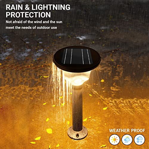 Image of Epyz Solar Gate Pillar Light Outdoor with Long Pole Round Shape with 143 LED 12,000mah Battery, 3 Type of Lights, Application for Fence, Garden, Wall, Outdoor [ Pack of 2, Multicolour ]